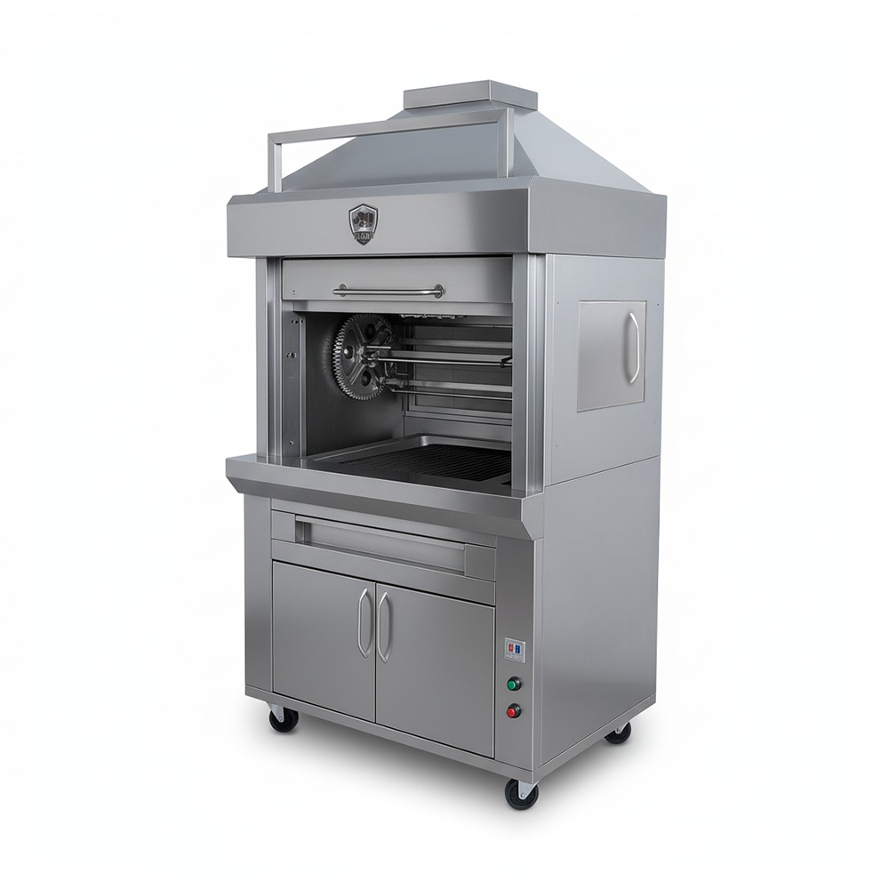 HORNO BRASERO DE ACERO INOX DE 12 POLLOS