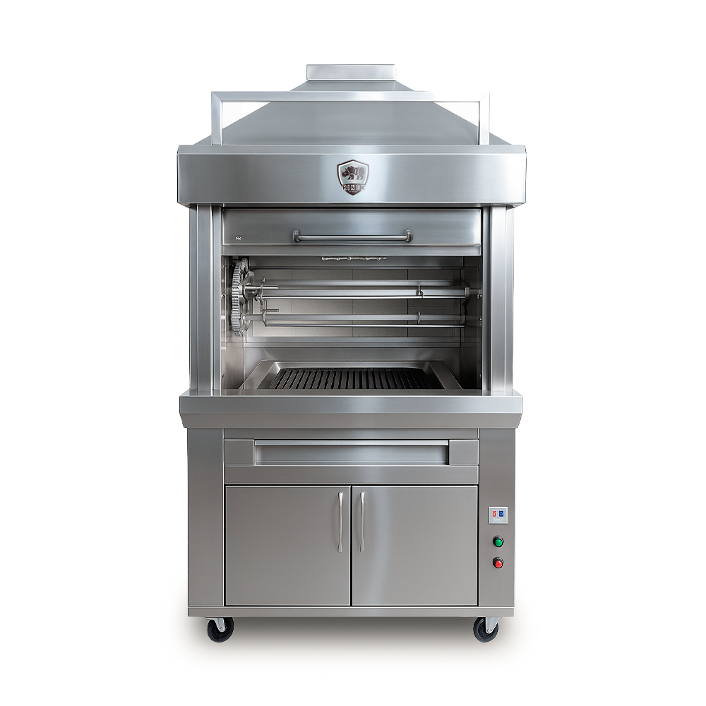 HORNO BRASERO DE ACERO INOX DE 12 POLLOS