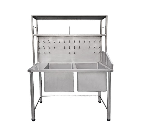 LAVADERO DE DOS POZAS CON ESCURRIDOR DE VASOS Y PLATOS
