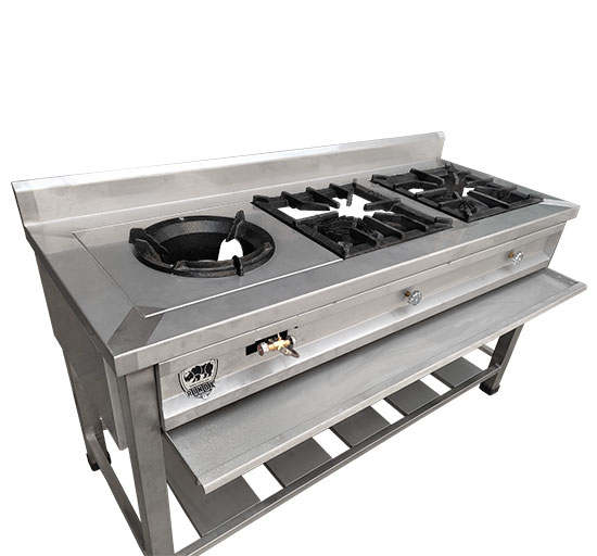 COCINA INDUSTRIAL DE 2 HORNILLA MIXTA